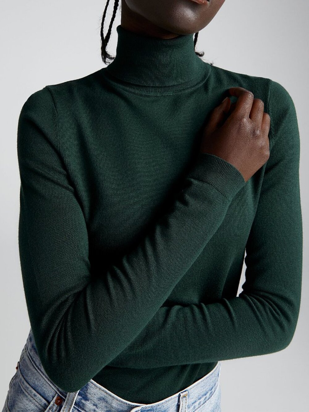 Mossy Forest Green Turtleneck Sweater